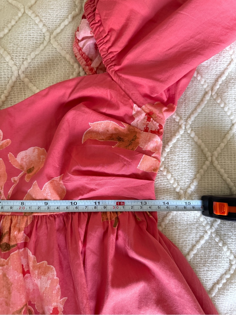 Free People x Revolve Peony Femme Combo Babydoll Mini Dress Floral Puff Sleeve - Picture 14 of 15